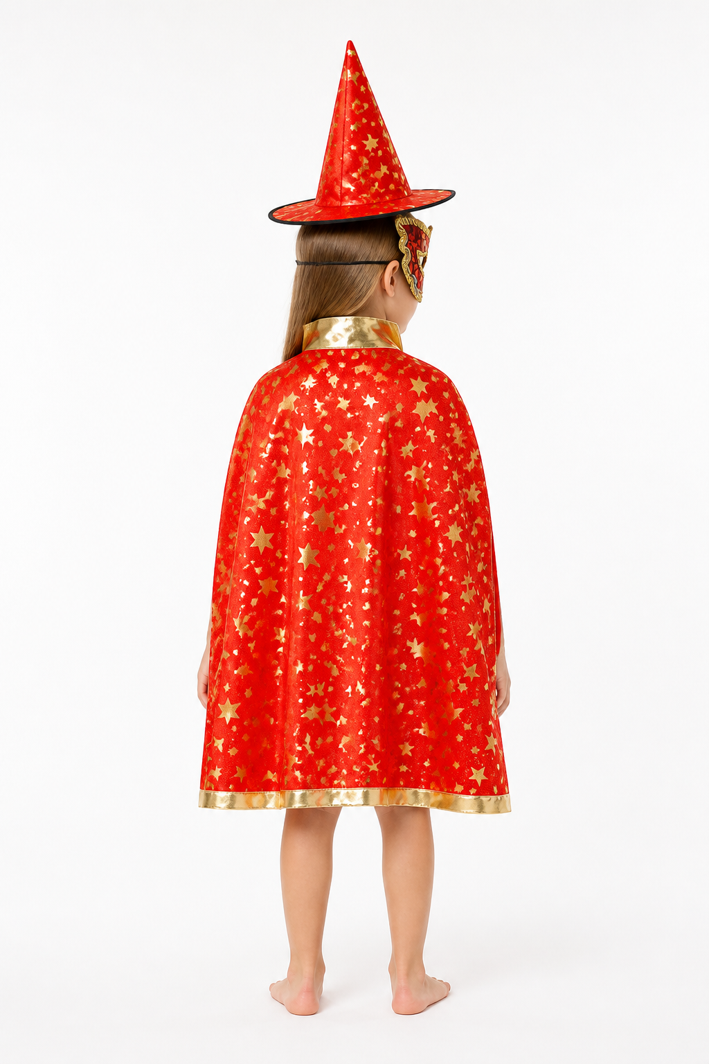 Kids' Halloween Cape with Hat and Mask back view