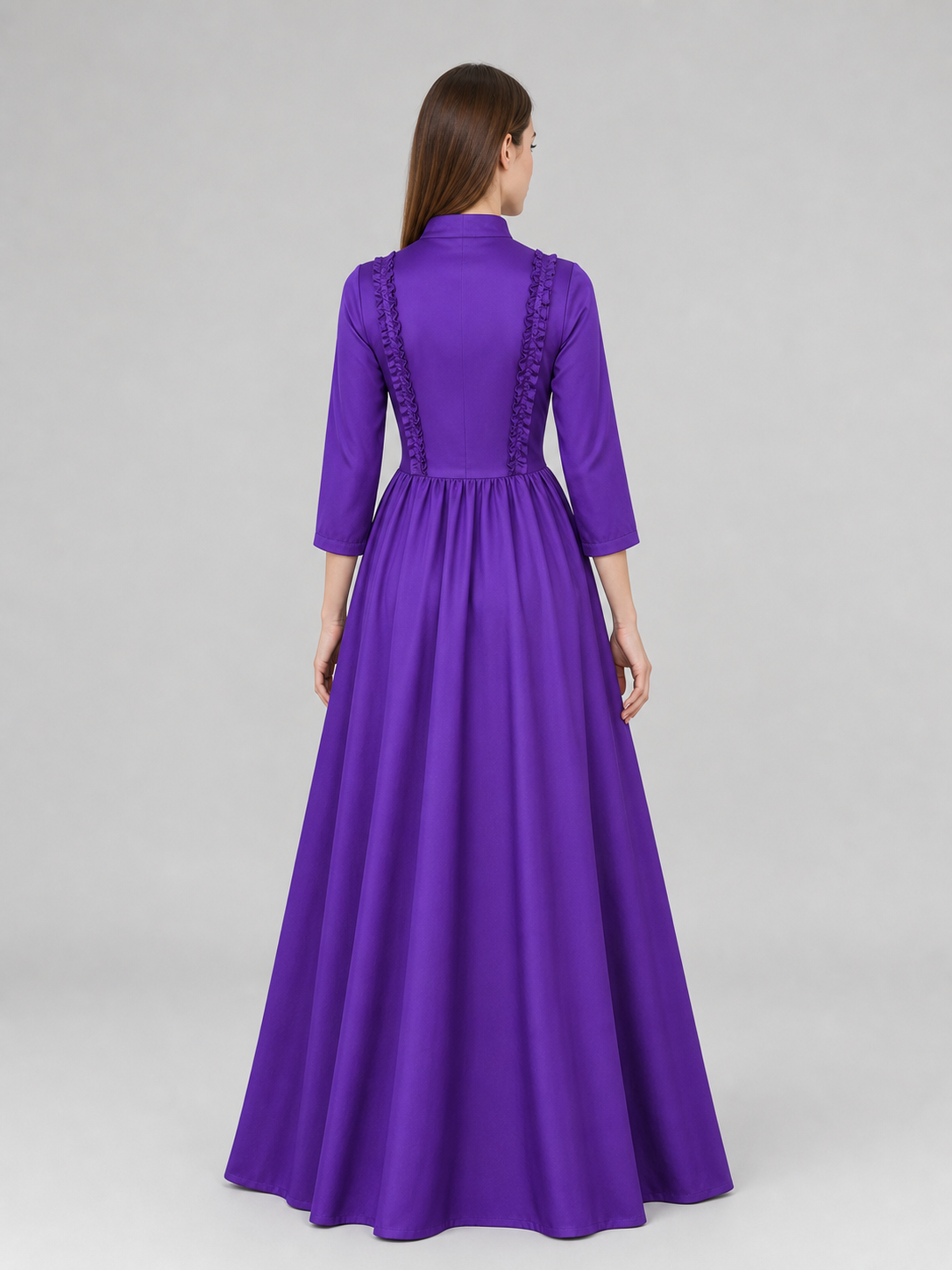 Gothic Victorian Dress with Stand Collar
