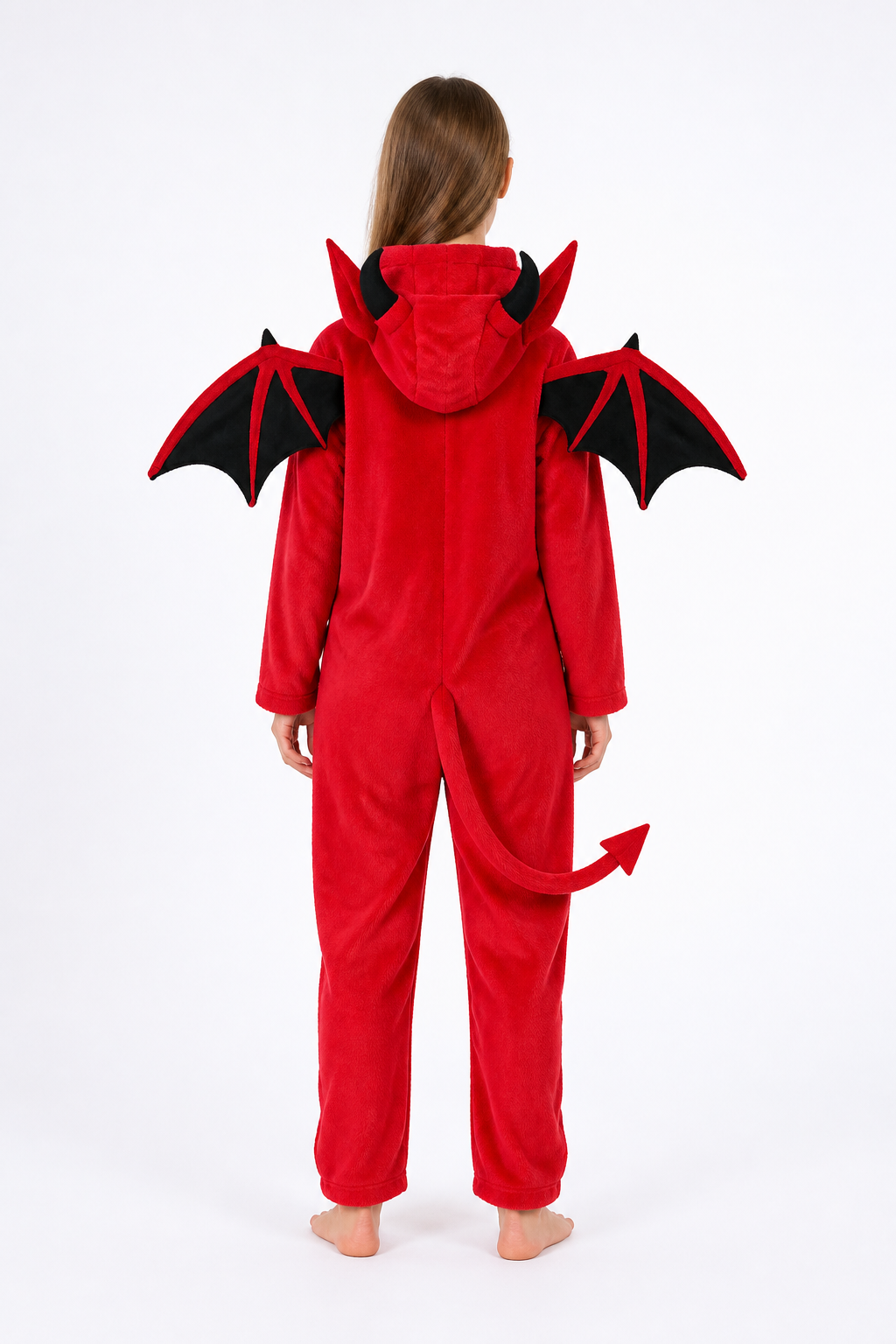 Children’s Devil Costume with Wings and Tail back view
