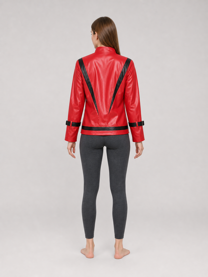 Red Michael Jackson-Style Cosplay Jacket