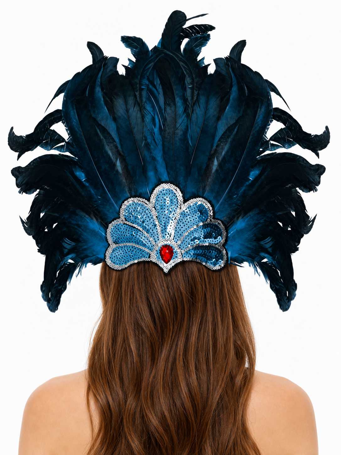 Carnival Feather and Bead Headpiece