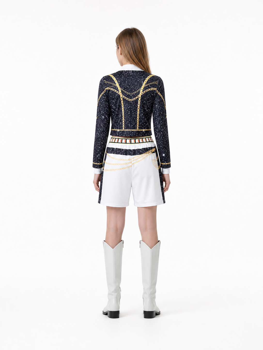 Stage Costume with Long Sleeves and Shorts back view