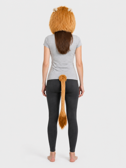 Brown Lion Carnival Headpiece back view