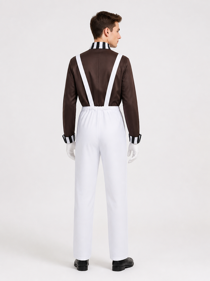 Halloween costume with jumpsuit and gloves