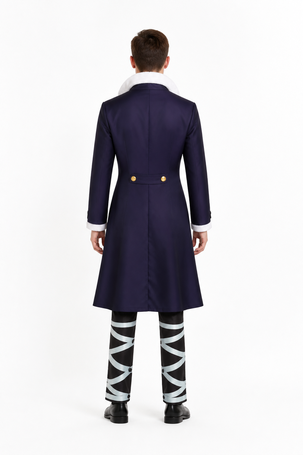 Kurapika Cosplay Costume: Long Coat and Trousers back view