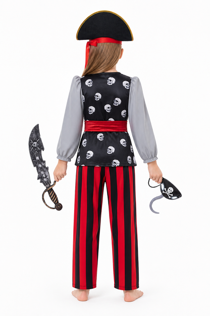 Carnival Pirate Costume with Accessories back view