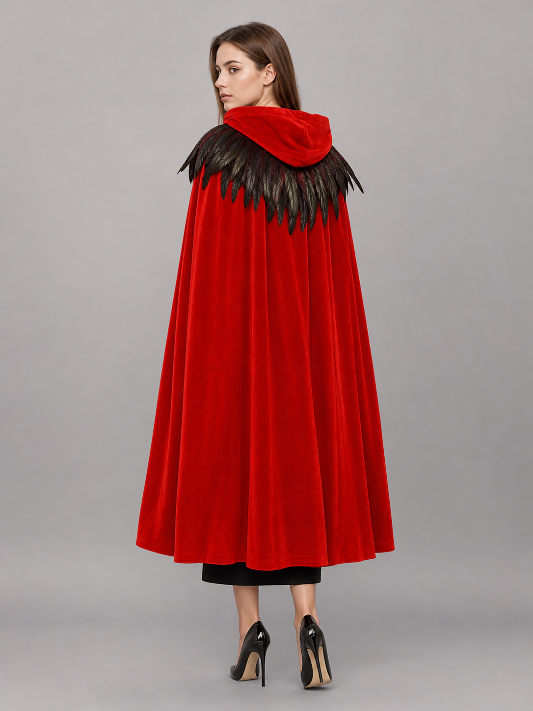 Red Gothic Hooded Costume Cape