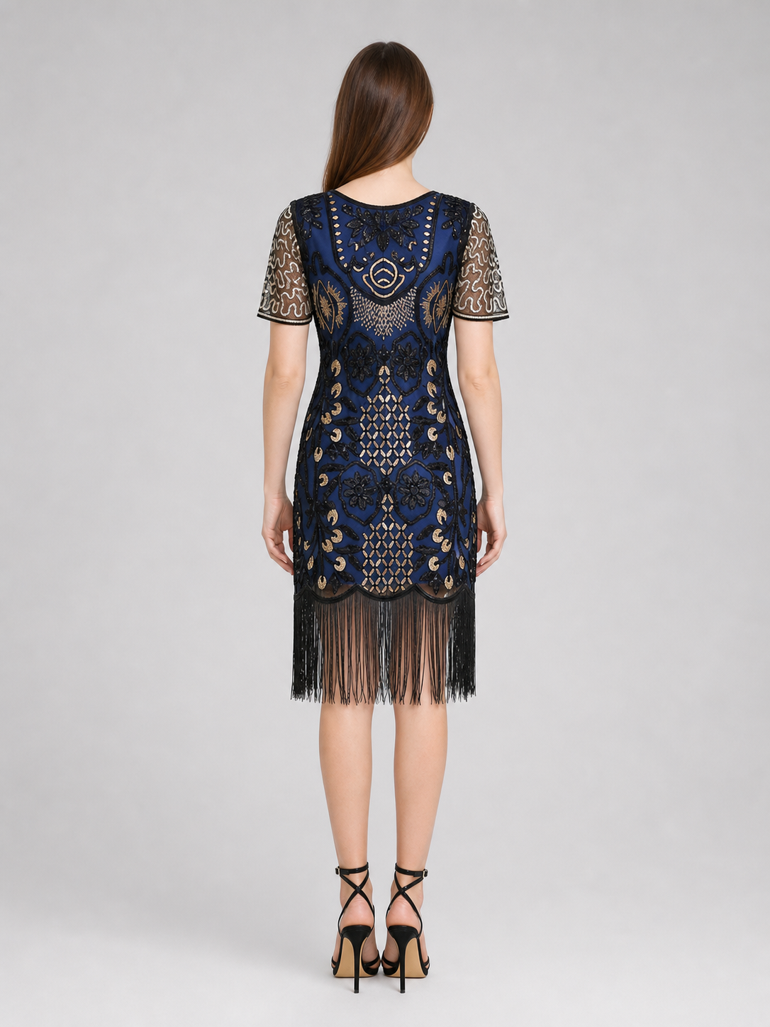 Fringed Cocktail Dress in 1920s Style