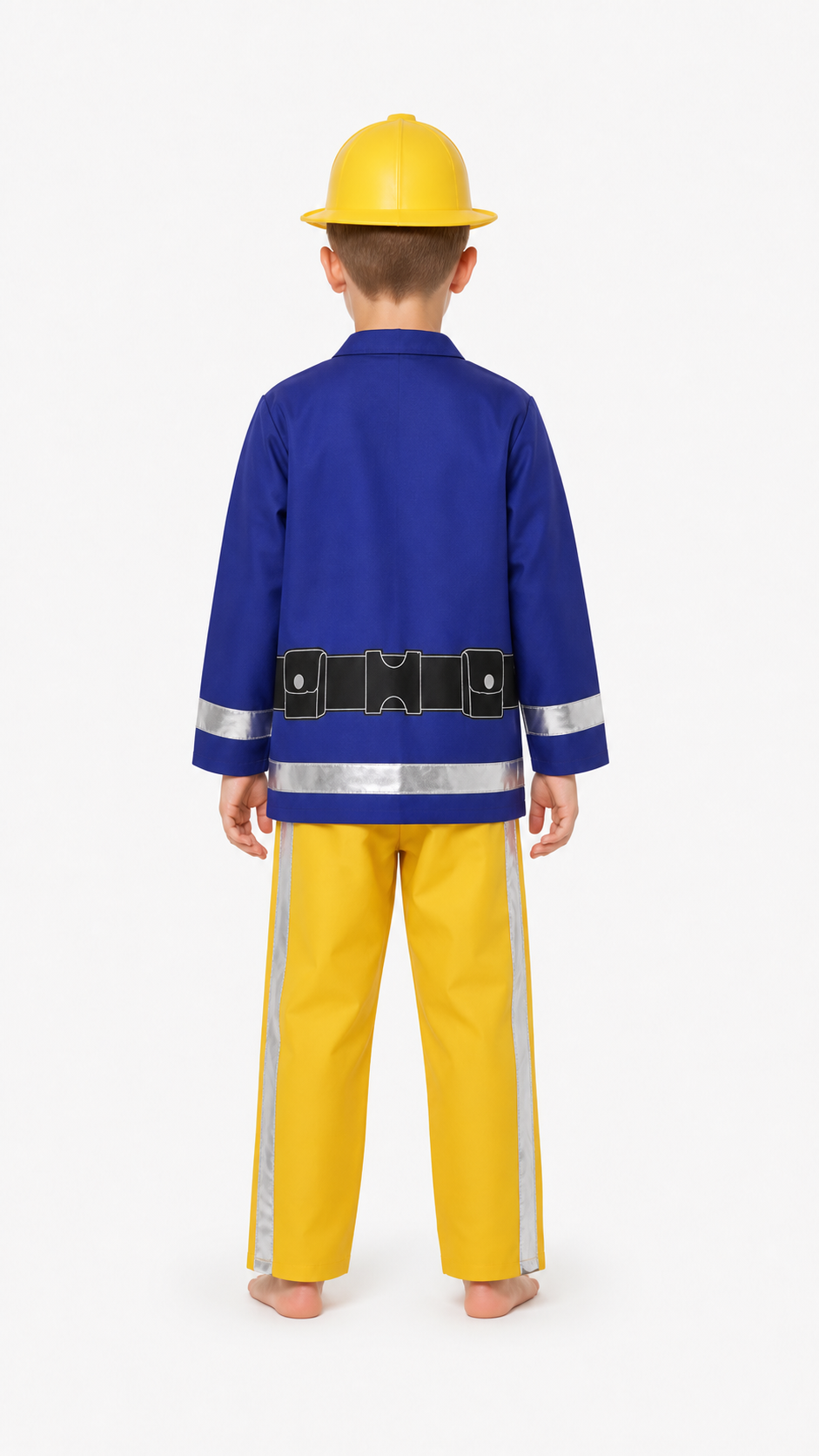 Kids' Firefighter Costume with Helmet for Halloween back view