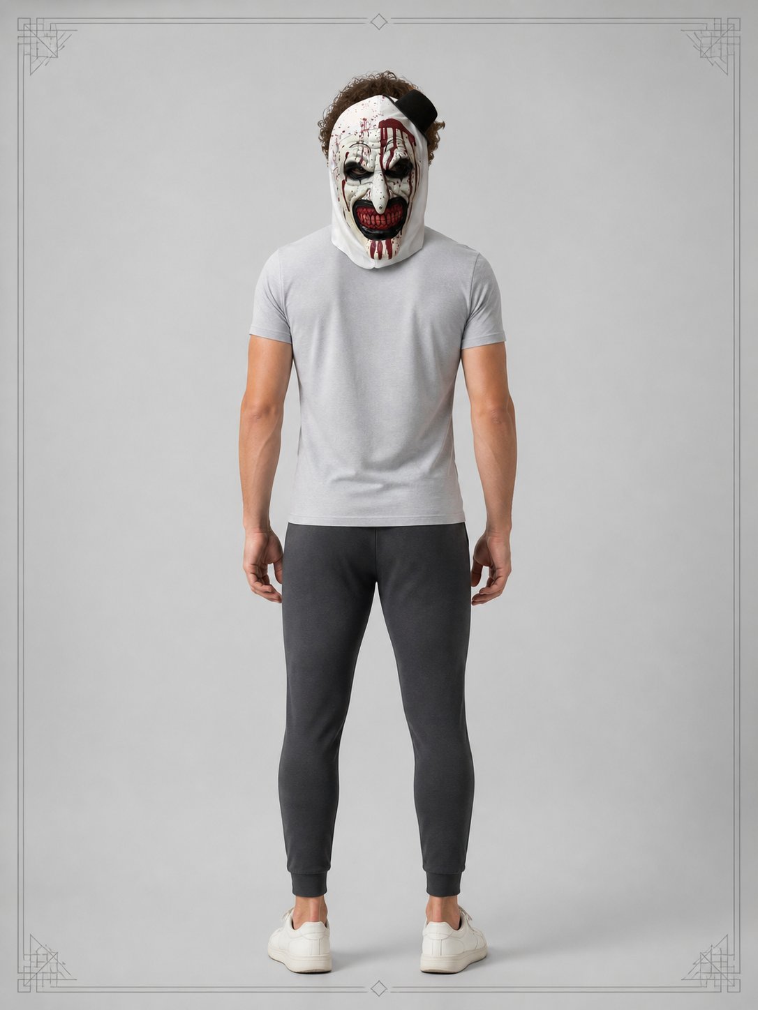 Blood-Splattered Clown Carnival Mask for Halloween and Cosplay back view