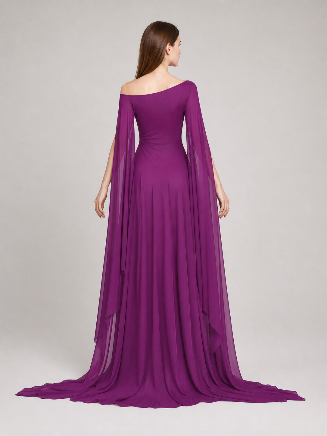 Purple Fantasy Dress with Long Sleeves