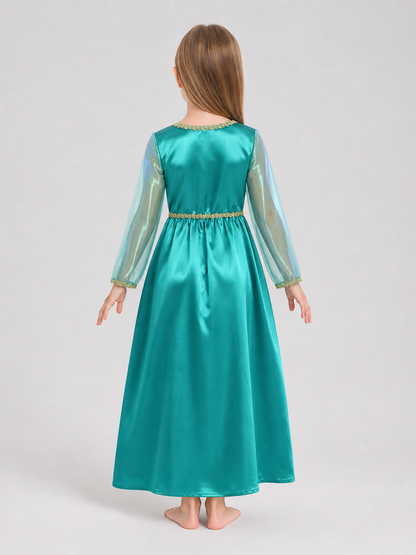 Green fairy-elf costume with wings and headband