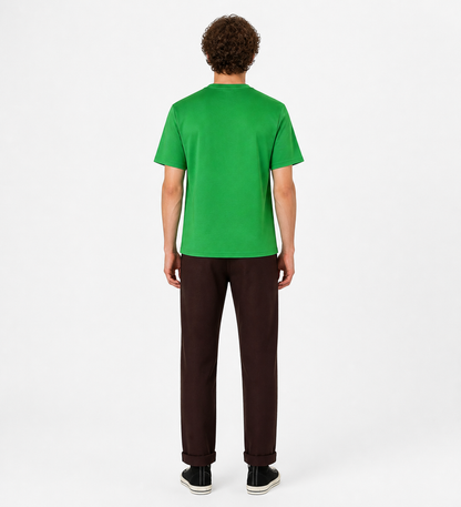 Cosplay Costume: Green Top and Brown Pants back view