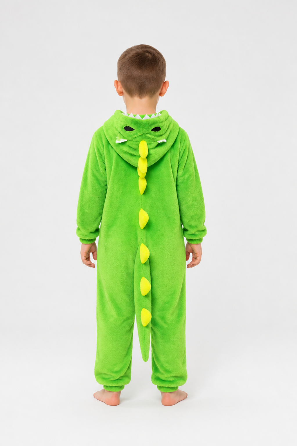 Dinosaur Kigurumi with Tail and Hood for Kids back view
