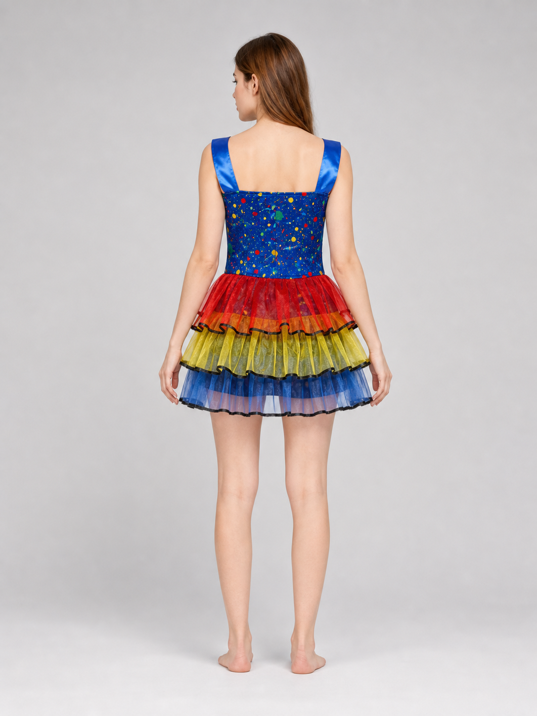 Clown Costume with a Full Skirt and Hat