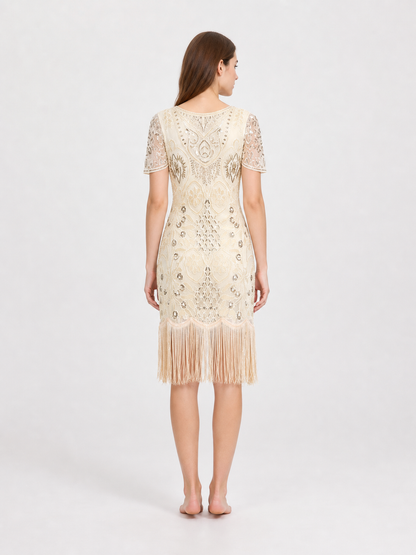 Retro Sequin and Fringe Dress