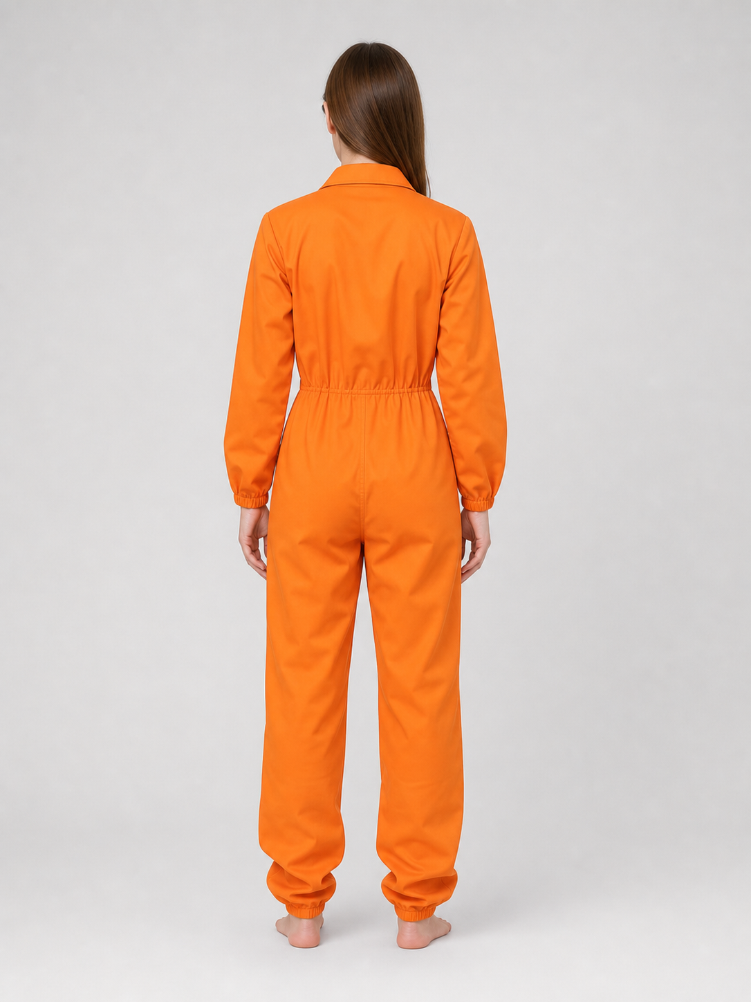 Orange long-sleeve jumpsuit with chest patch product view 28