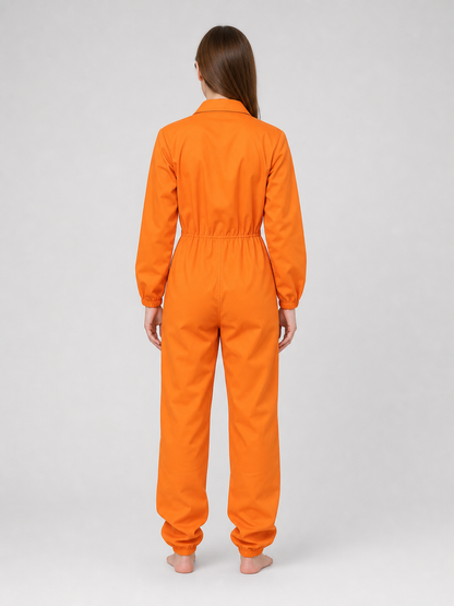 Orange long-sleeve jumpsuit with chest patch product view 28