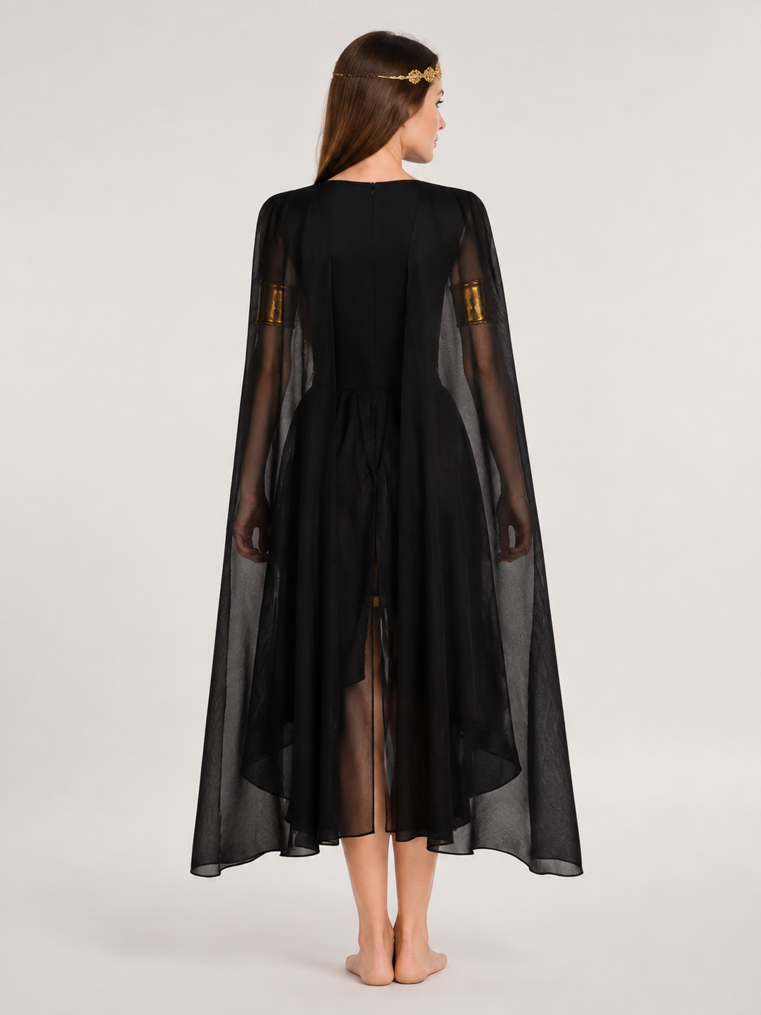 Ancient Greek Goddess Medieval Cosplay Dress back view