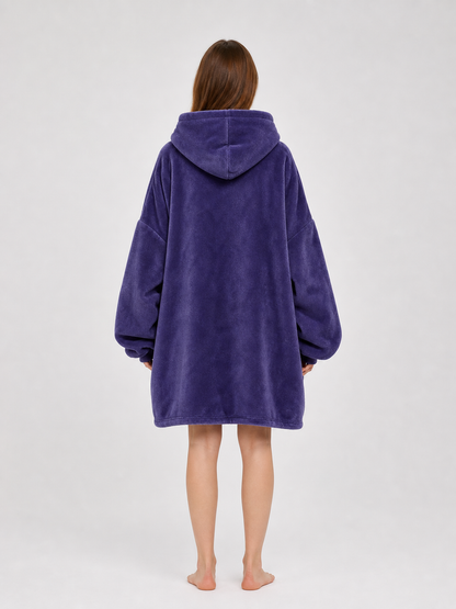 Hooded Blanket with Sleeves and Pockets