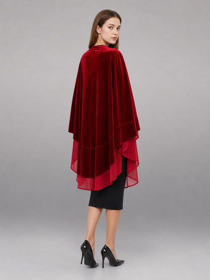 Red carnival cape with long sleeves