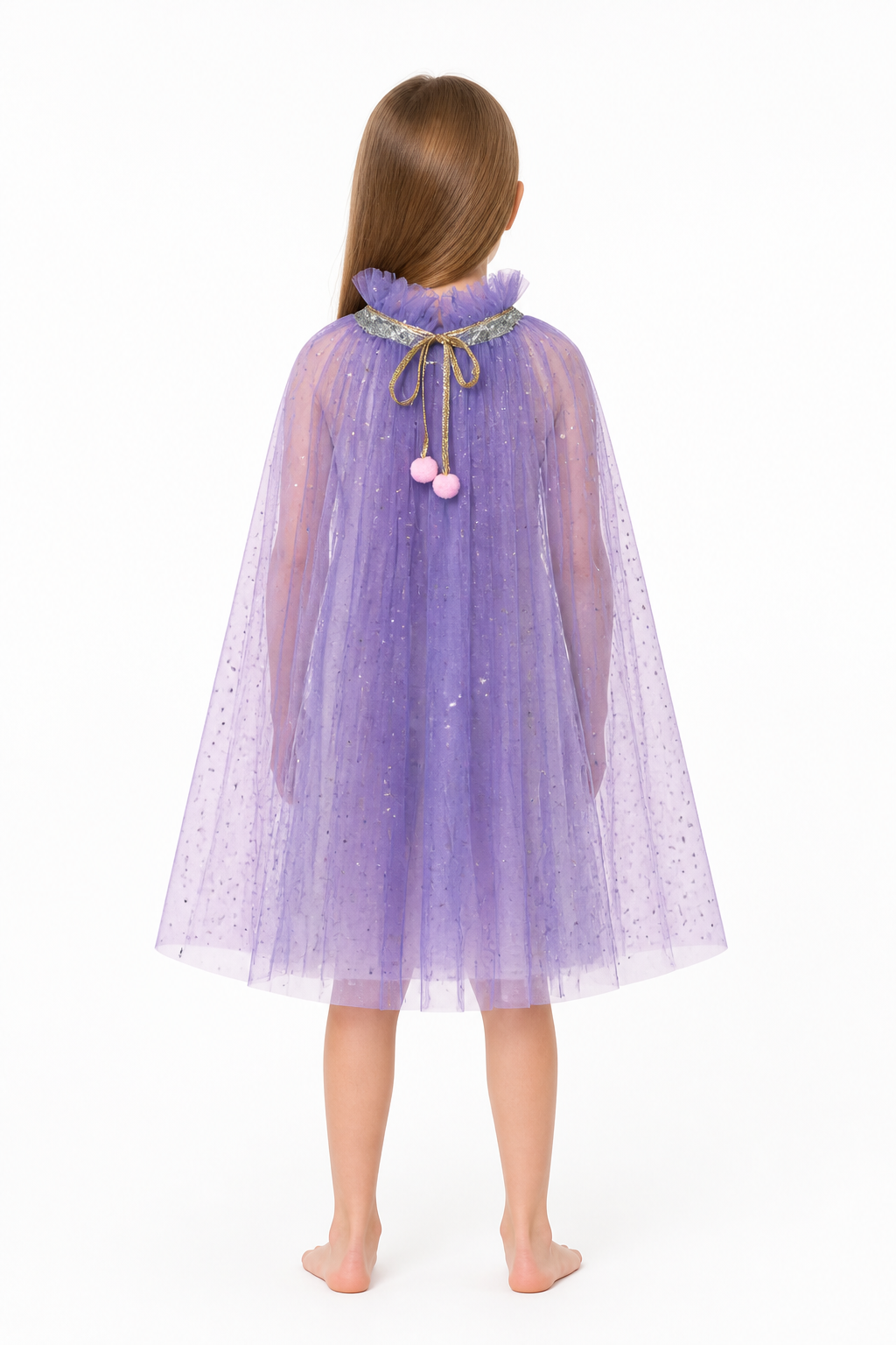 Children's Purple Carnival Cape with Stars back view