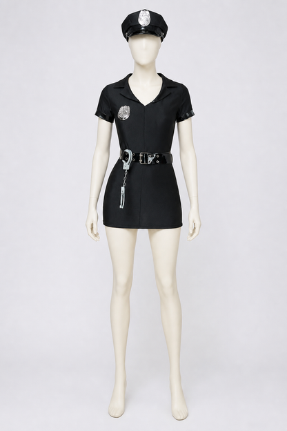 Police Officer Costume with Accessories for Halloween back view