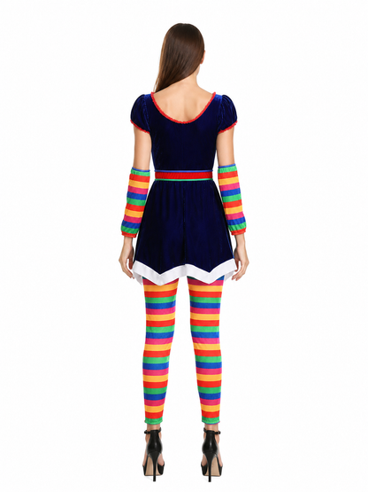 Stage Costume Dress with Rainbow Stripes back view