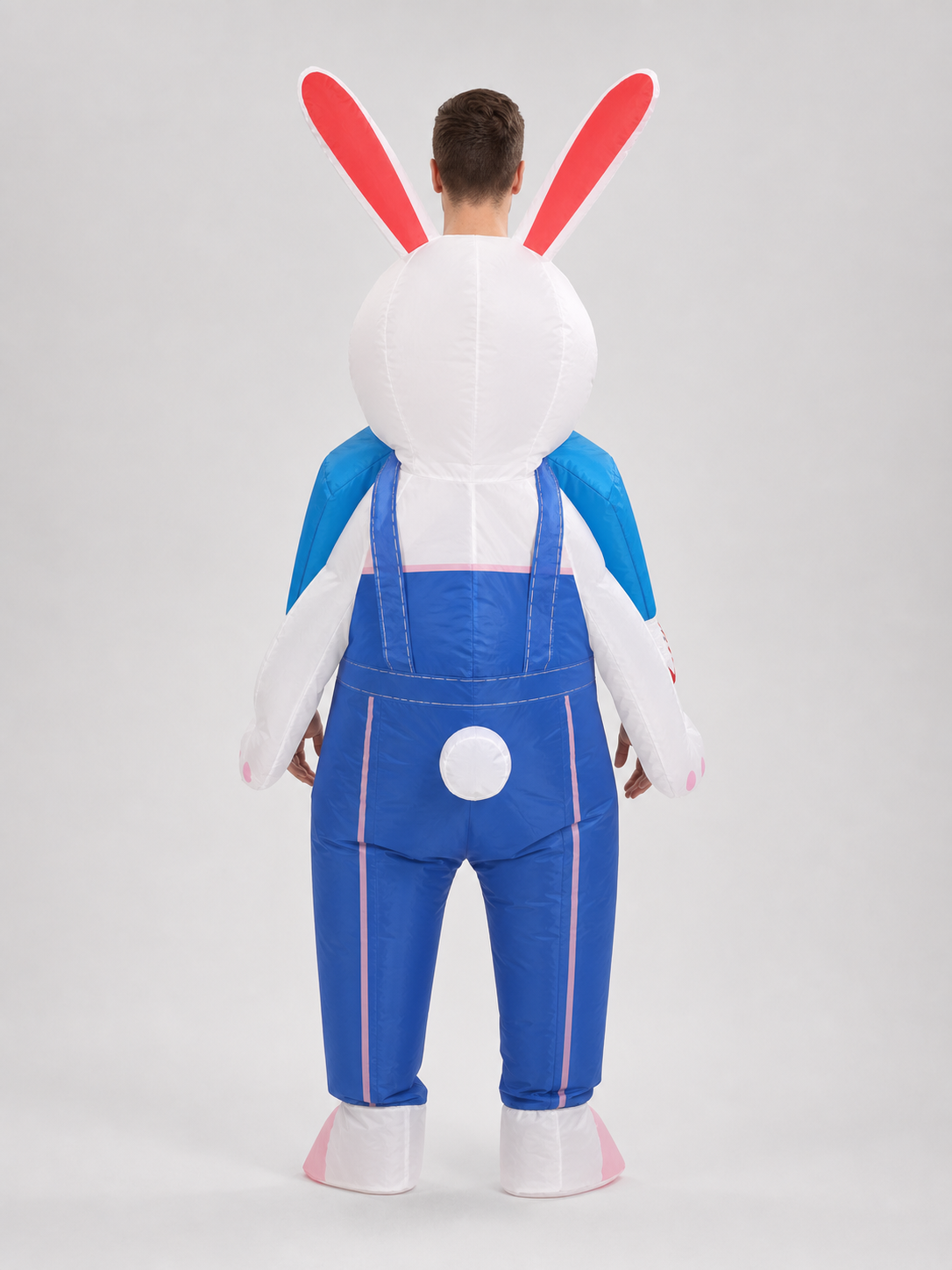Inflatable Rabbit Costume with Blue Overalls