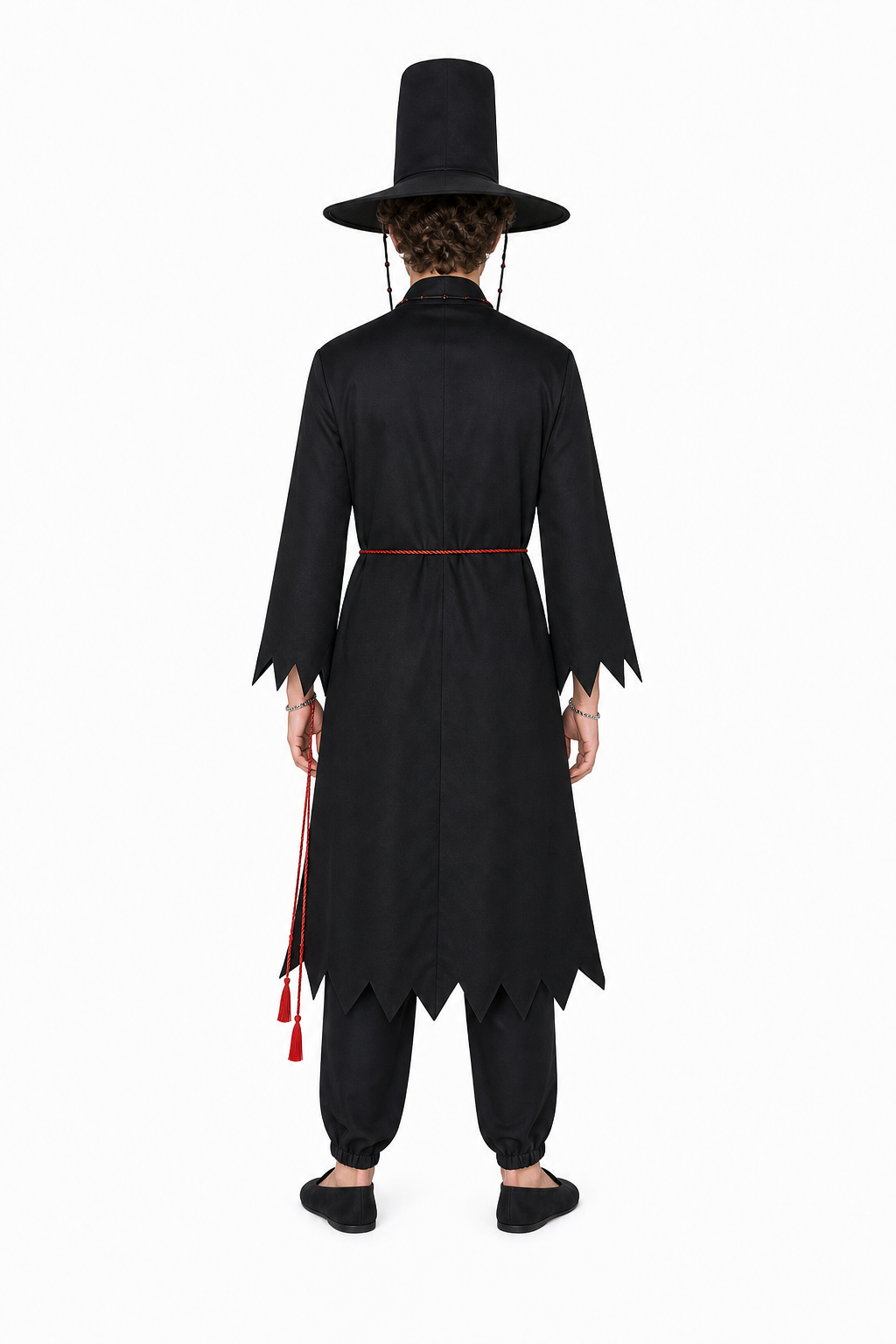 Wizard Costume with Cape and Pointed Hat back view