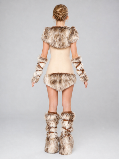 Historical Viking Costume with Horned Headwear