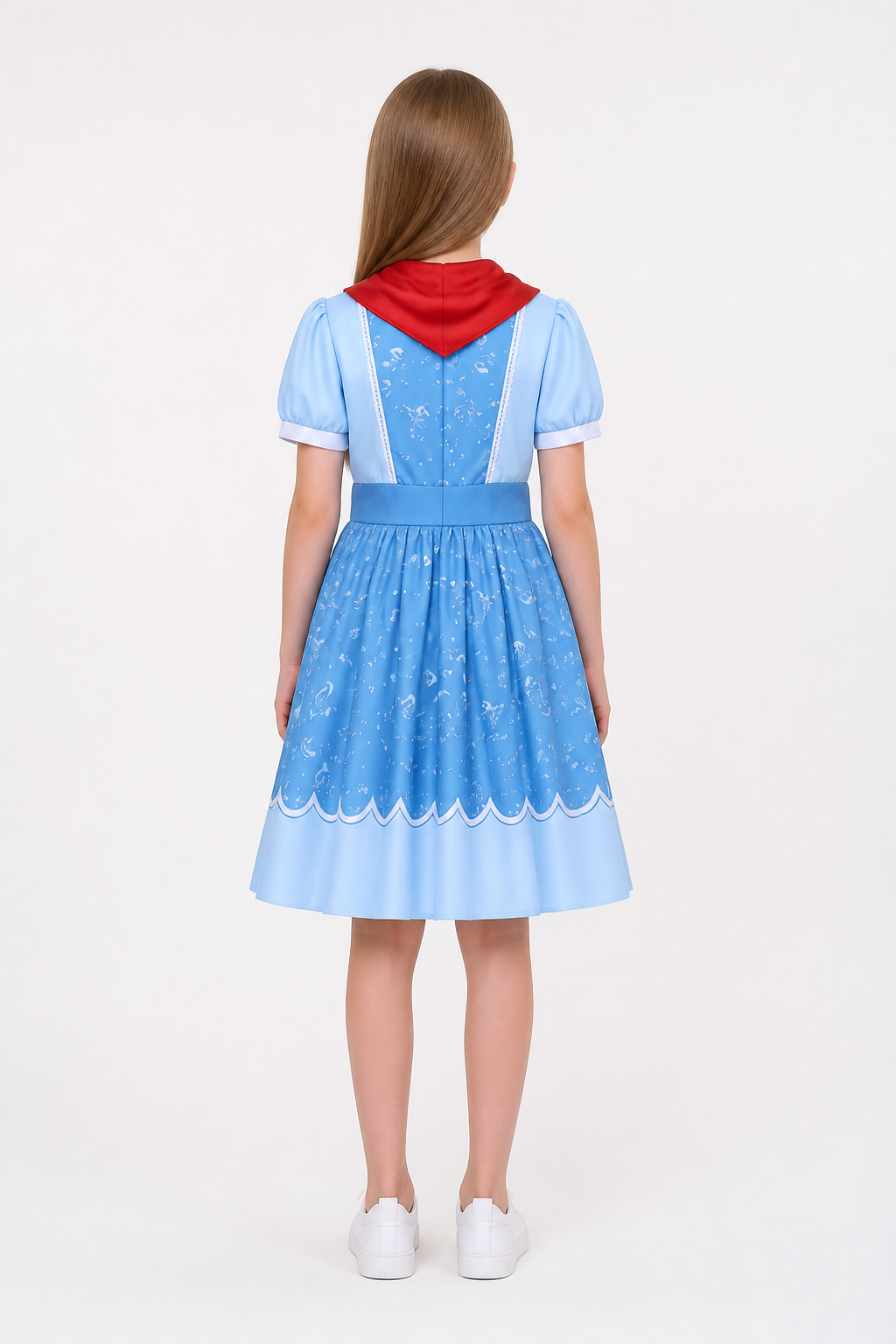 Children’s Princess Halloween Dress with Red Bow back view