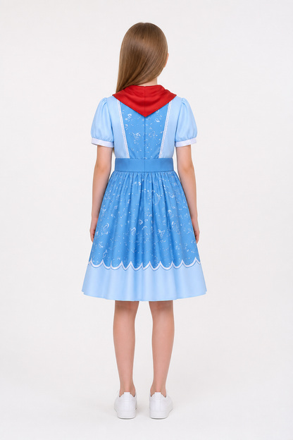 Children’s Princess Halloween Dress with Red Bow back view