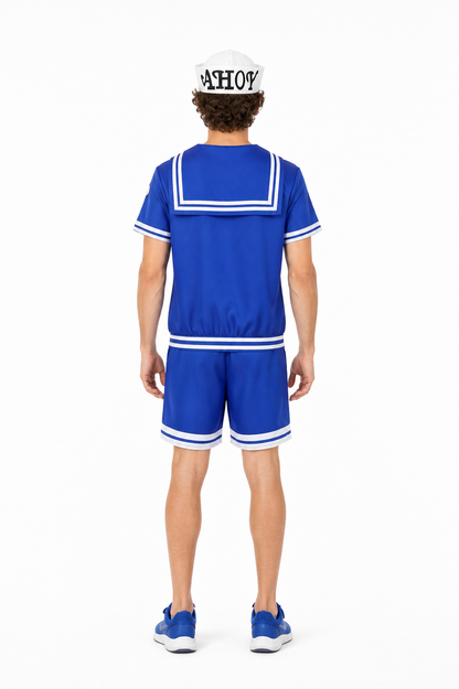 Children’s Sailor Costume with Shorts and Cap back view