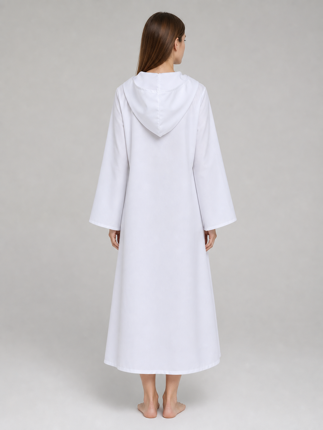 White Hooded Cape for Costumes and Cosplay