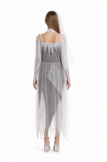 Long Gothic-Style Carnival Costume back view