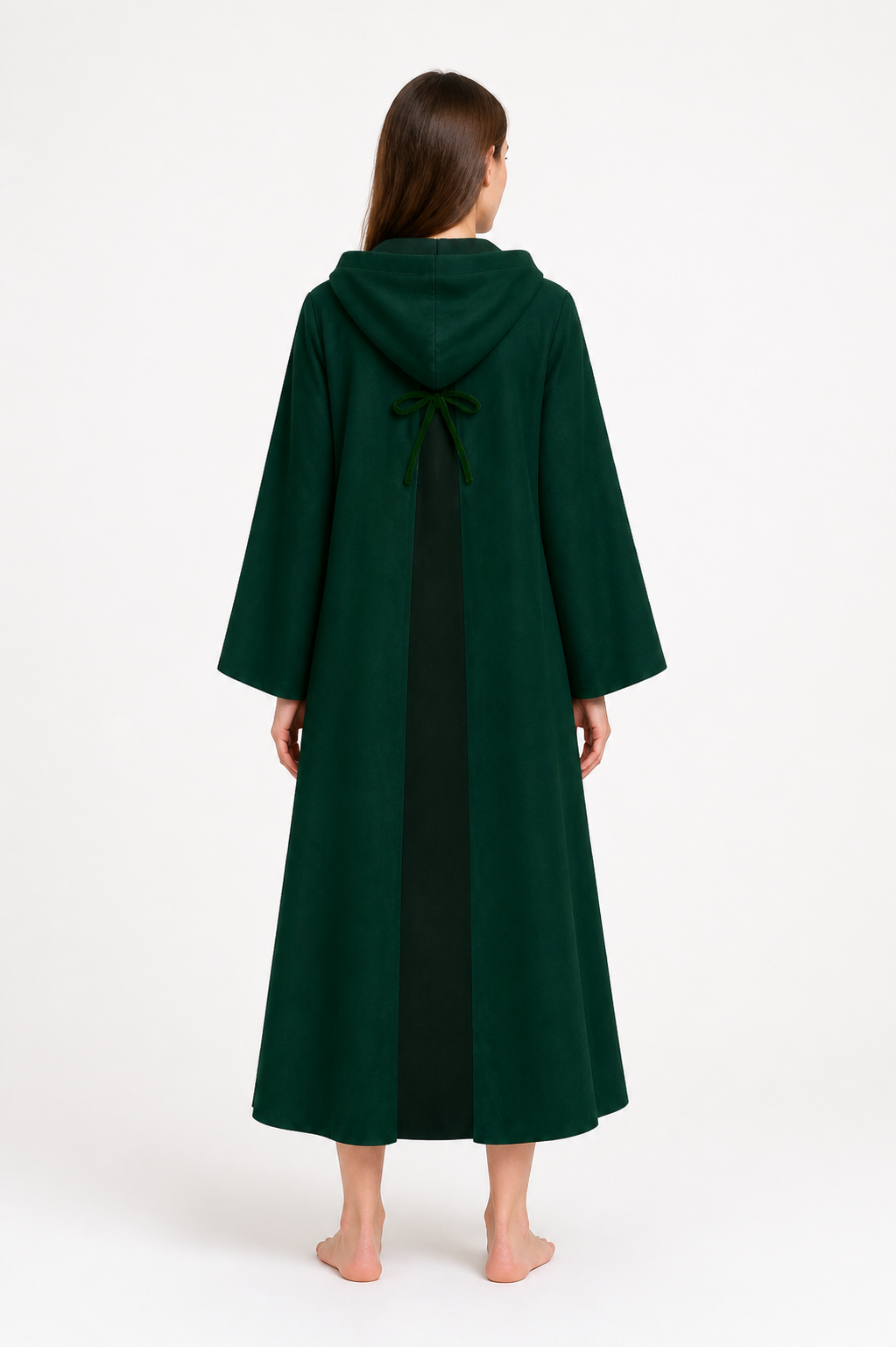 Dark Green Star Wars Jedi Robe with Hood back view