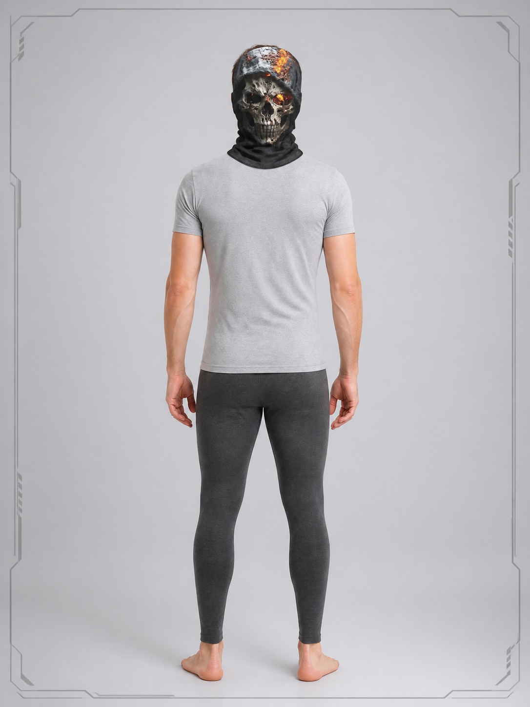 Halloween Skeleton Carnival Mask with Hood back view