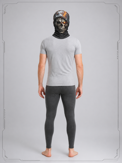 Halloween Skeleton Carnival Mask with Hood back view