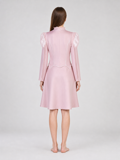 Glinda Cosplay Costume, Pink Dress with Puff Sleeves