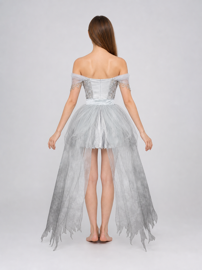 Gothic cosplay dress costume with veil