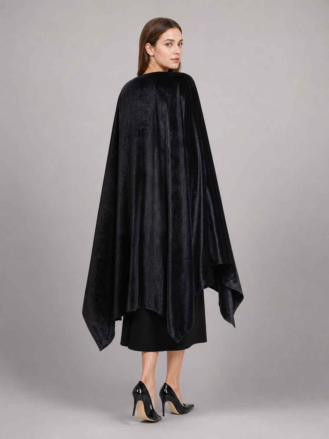 Black gothic carnival dress with sleeves