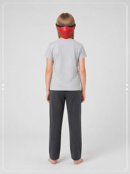 Red Carnival Mask with Mesh Pattern for Cosplay back view