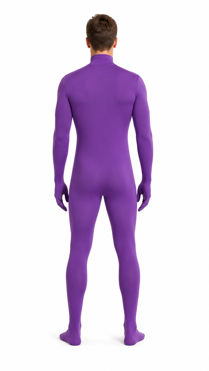 Purple Invisible Person Halloween Jumpsuit with Hood back view
