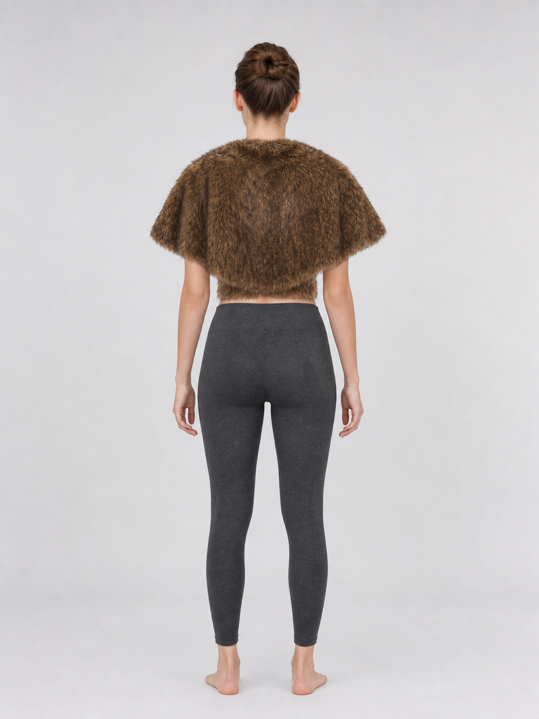 Fluffy shoulder cape, tricolor pile