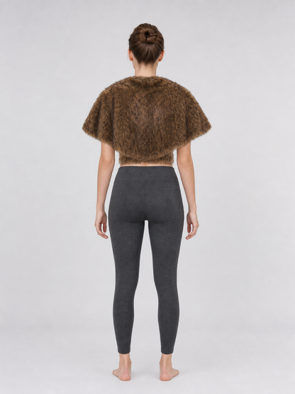 Fluffy shoulder cape, tricolor pile
