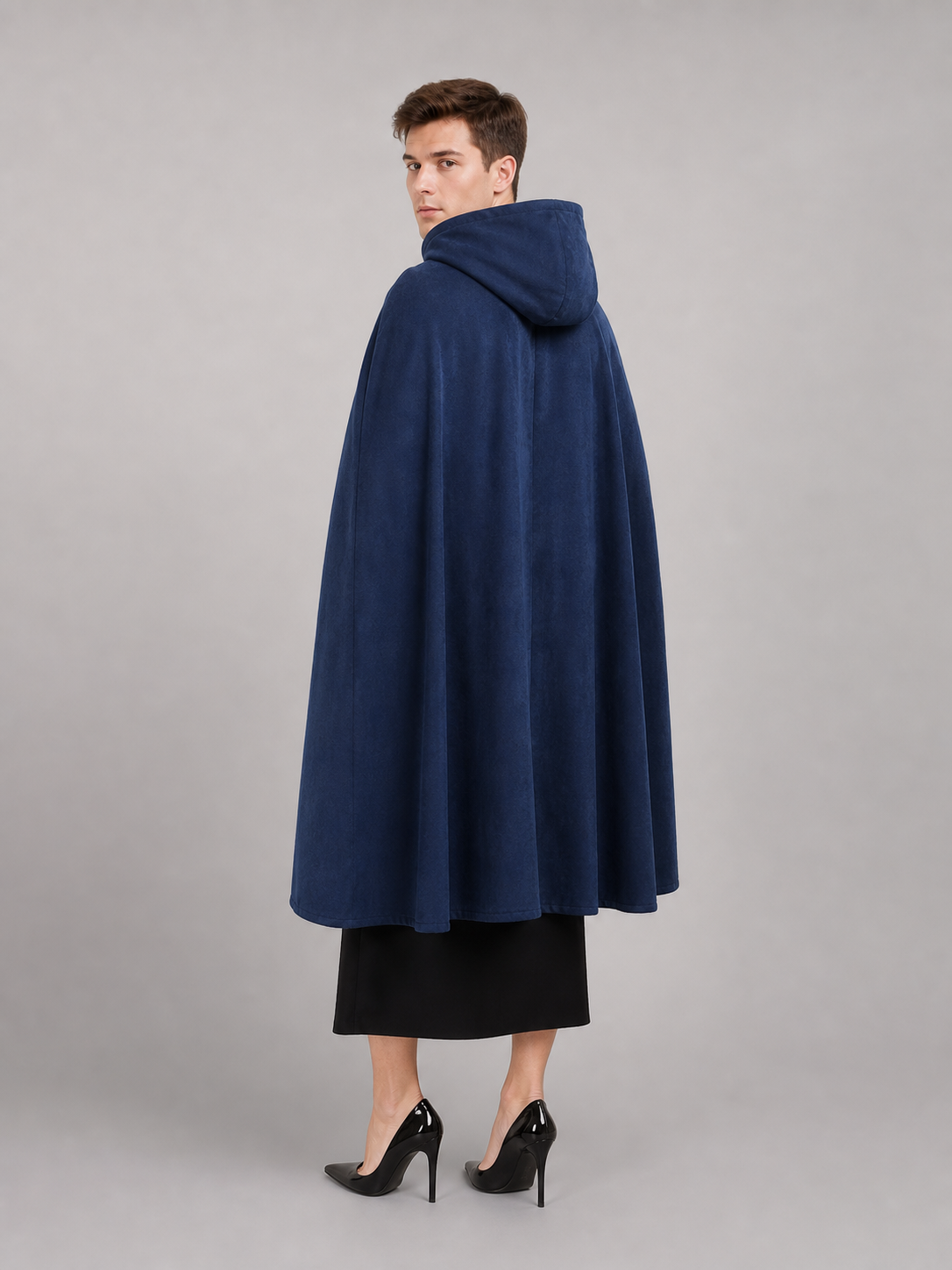 Blue Hooded Medieval Carnival Cloak