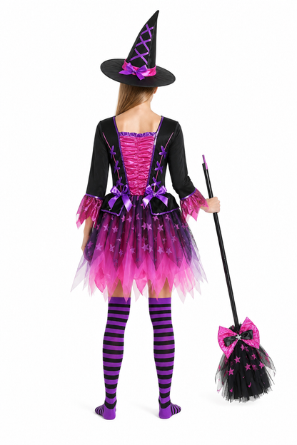 Halloween Costume with Dress and Hat back view