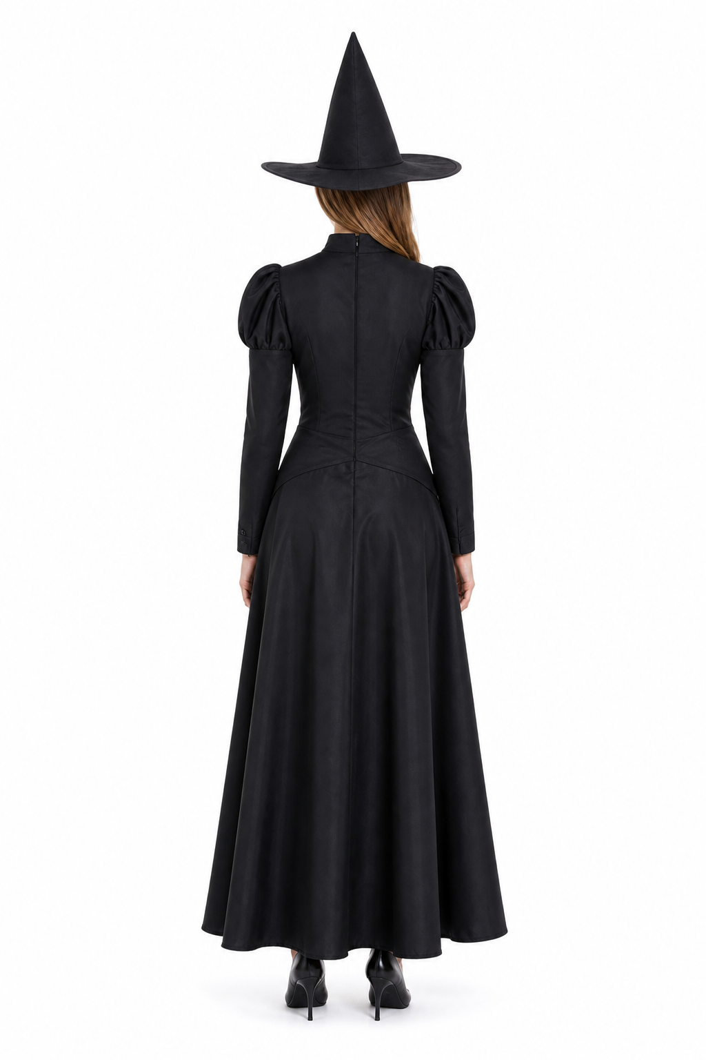 Witch Costume: Dress and Pointed Hat back view
