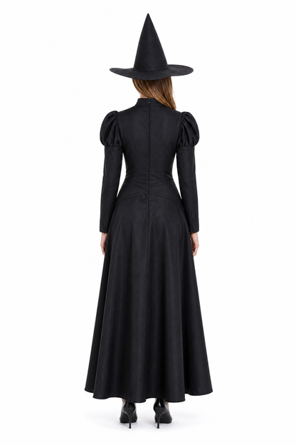Witch Costume: Dress and Pointed Hat back view